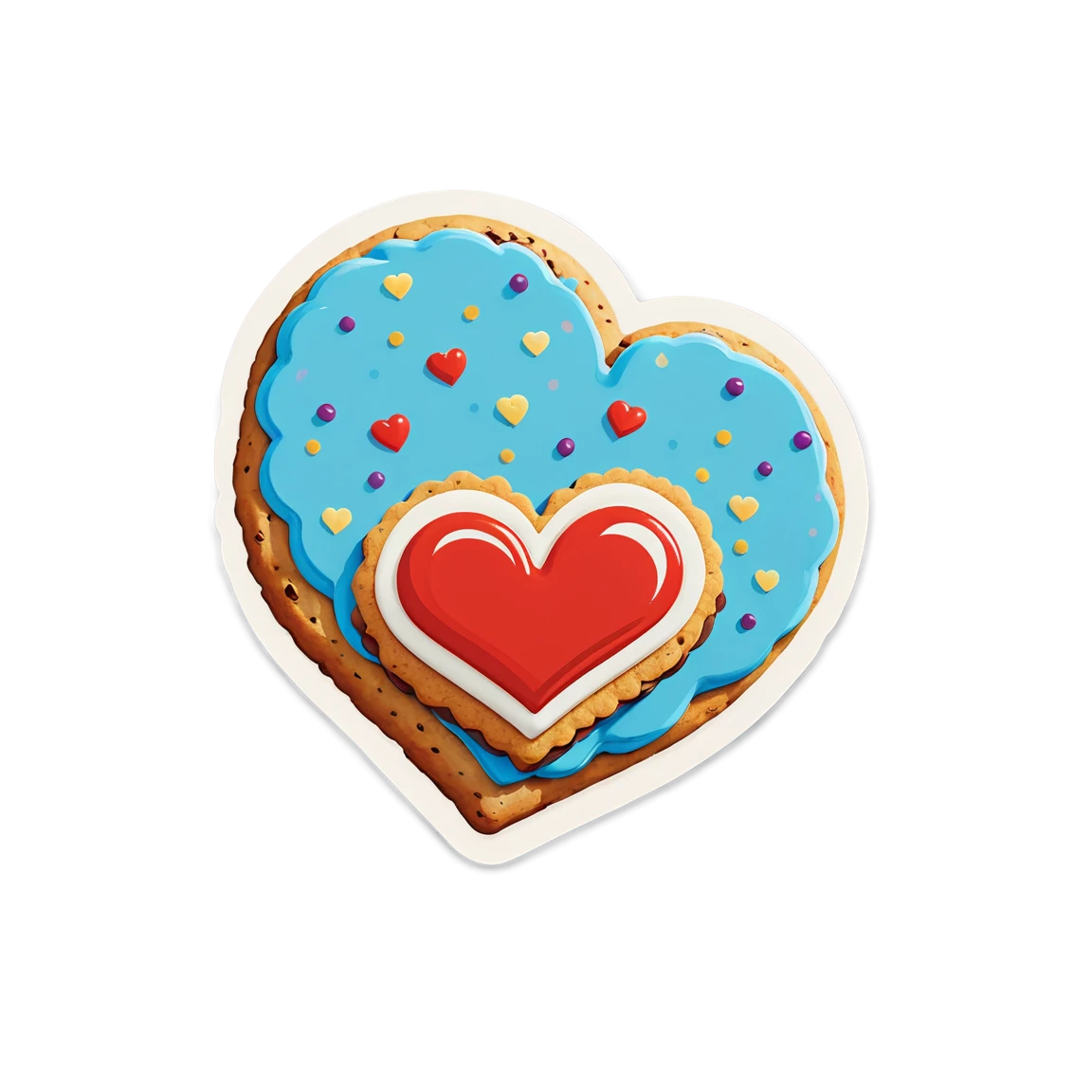 Cookie sticker, heart-shaped