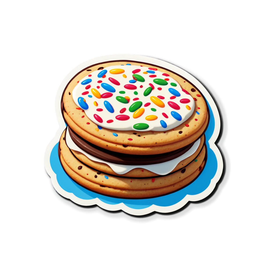 Cookie sticker, with sprinkles