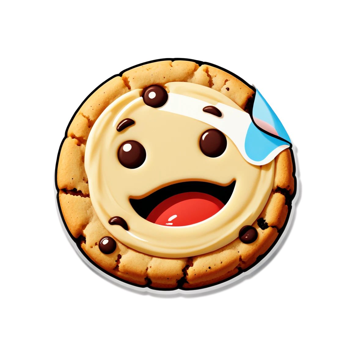 Cookie sticker, bitten