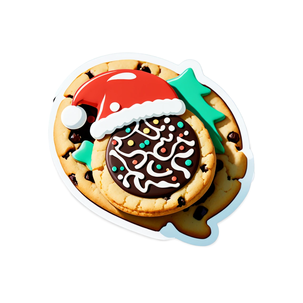 Cookie sticker, holiday-themed