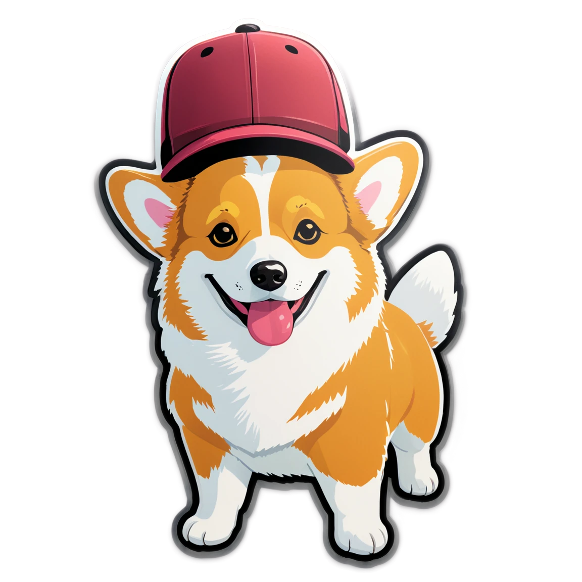 Corgi wearing a hat, corgi sticker