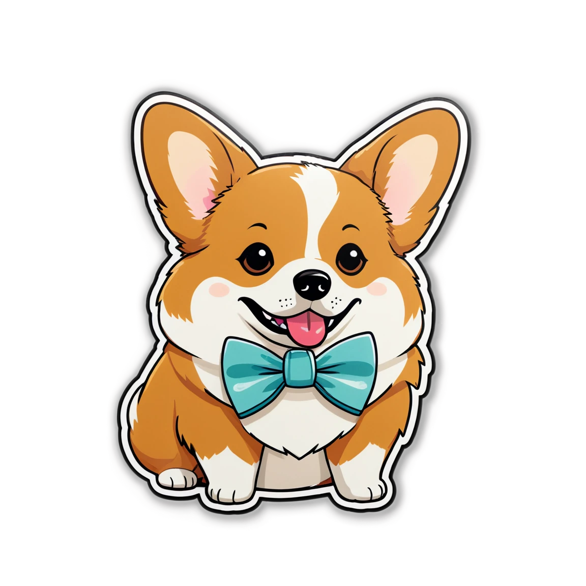 Corgi with a bow tie, corgi sticker