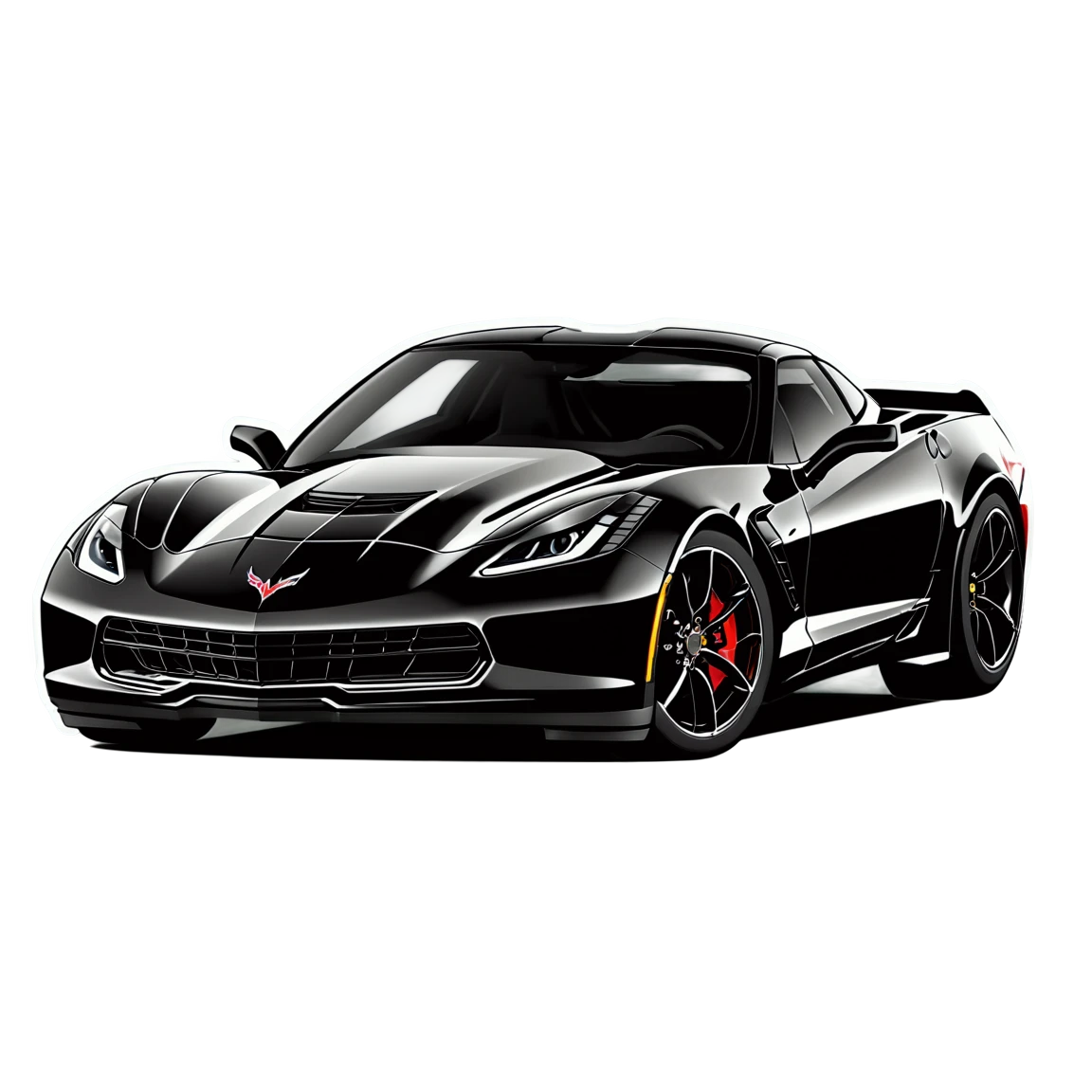 Corvette with sleek design, car sticker, Corvette sticker