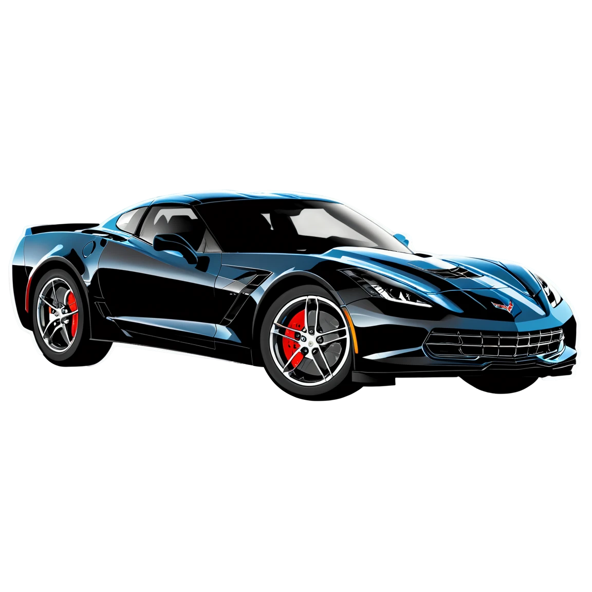 Side view Corvette, car sticker, Corvette sticker