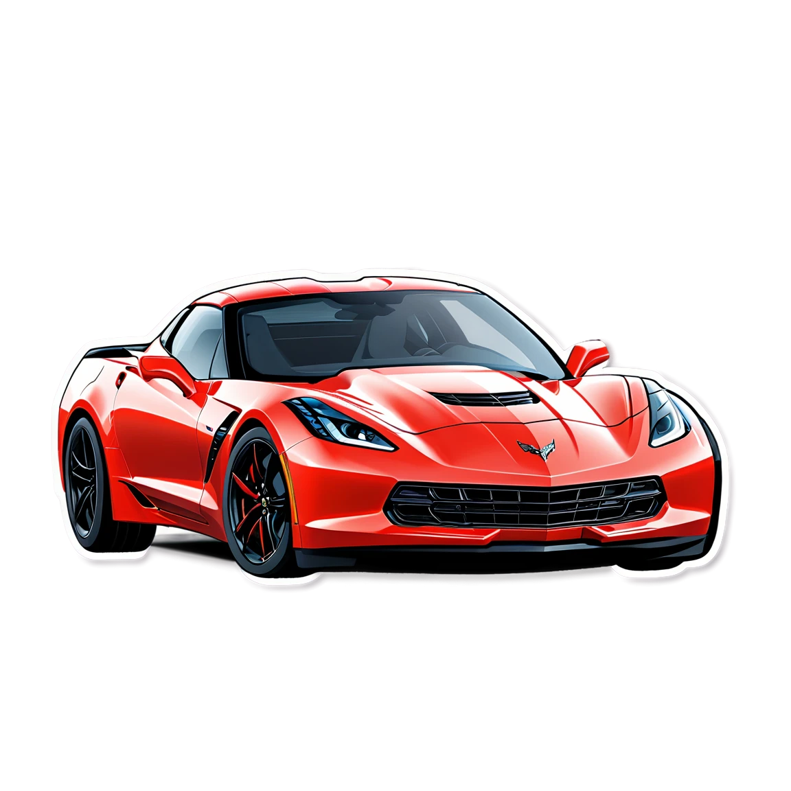 Red Corvette, car sticker, Corvette sticker