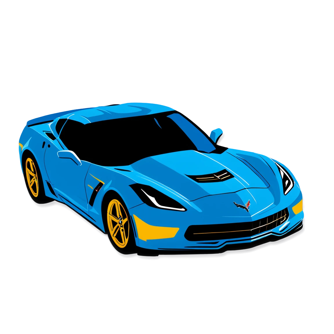 Blue Corvette, car sticker, Corvette sticker