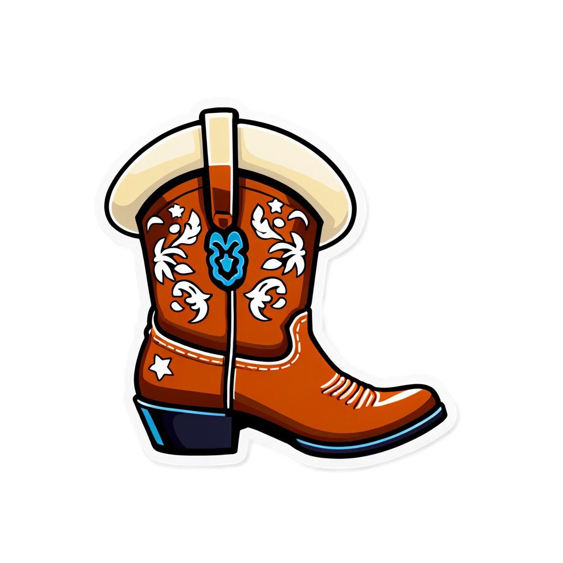 Country sticker wearing boots