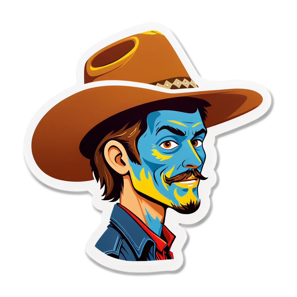 Country sticker with a cowboy hat