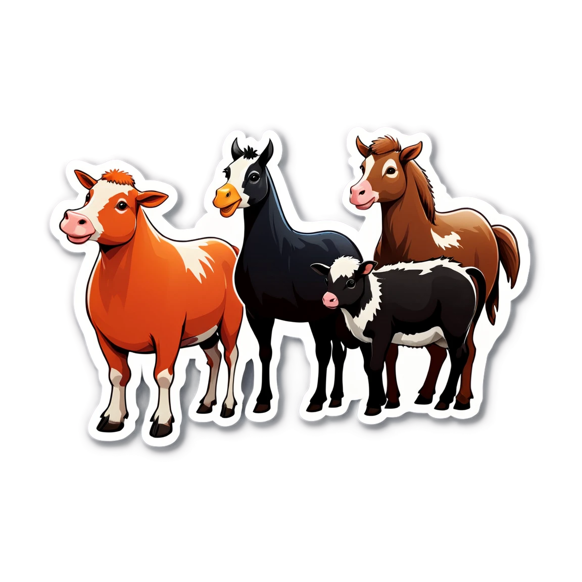 Country sticker with farm animals