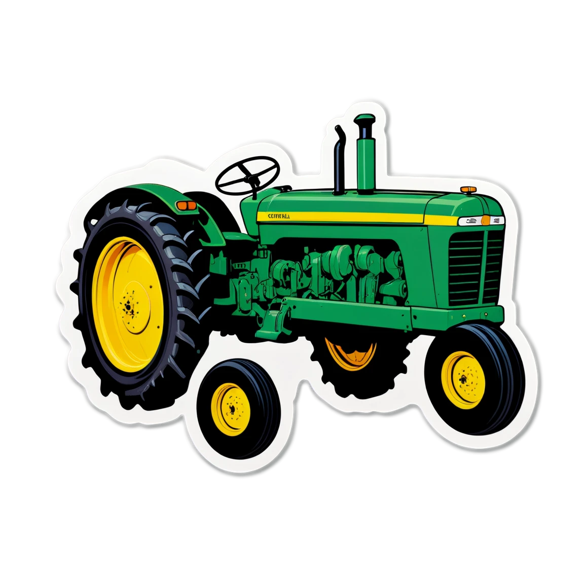 Country sticker with a tractor