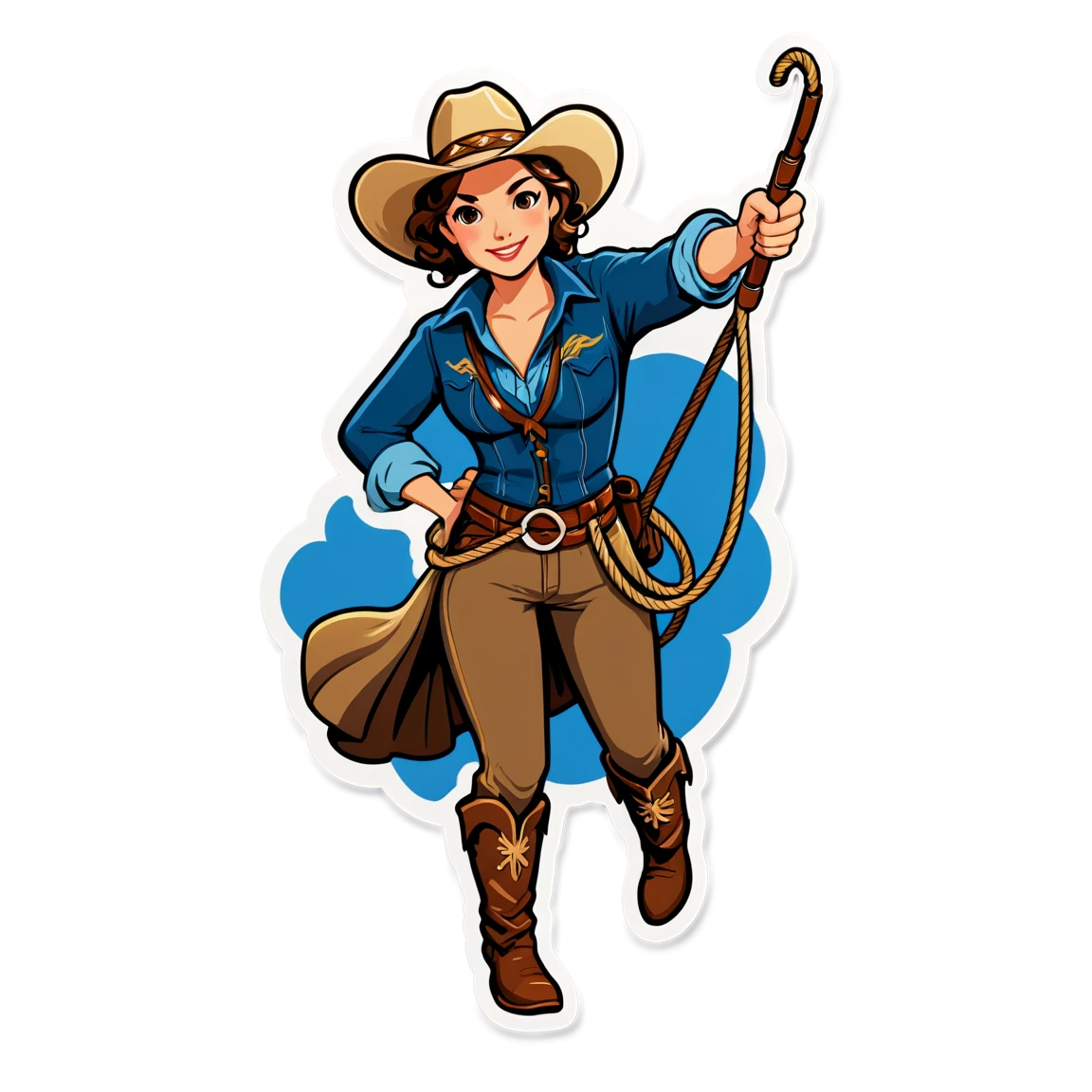 Country sticker with a lasso