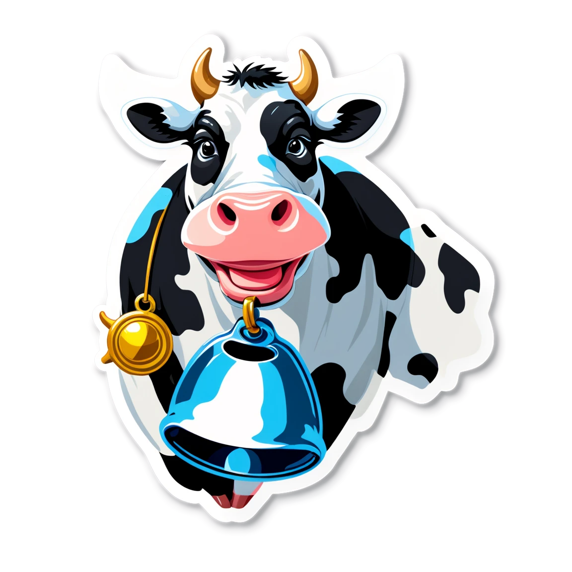 Cow with bell, cow sticker