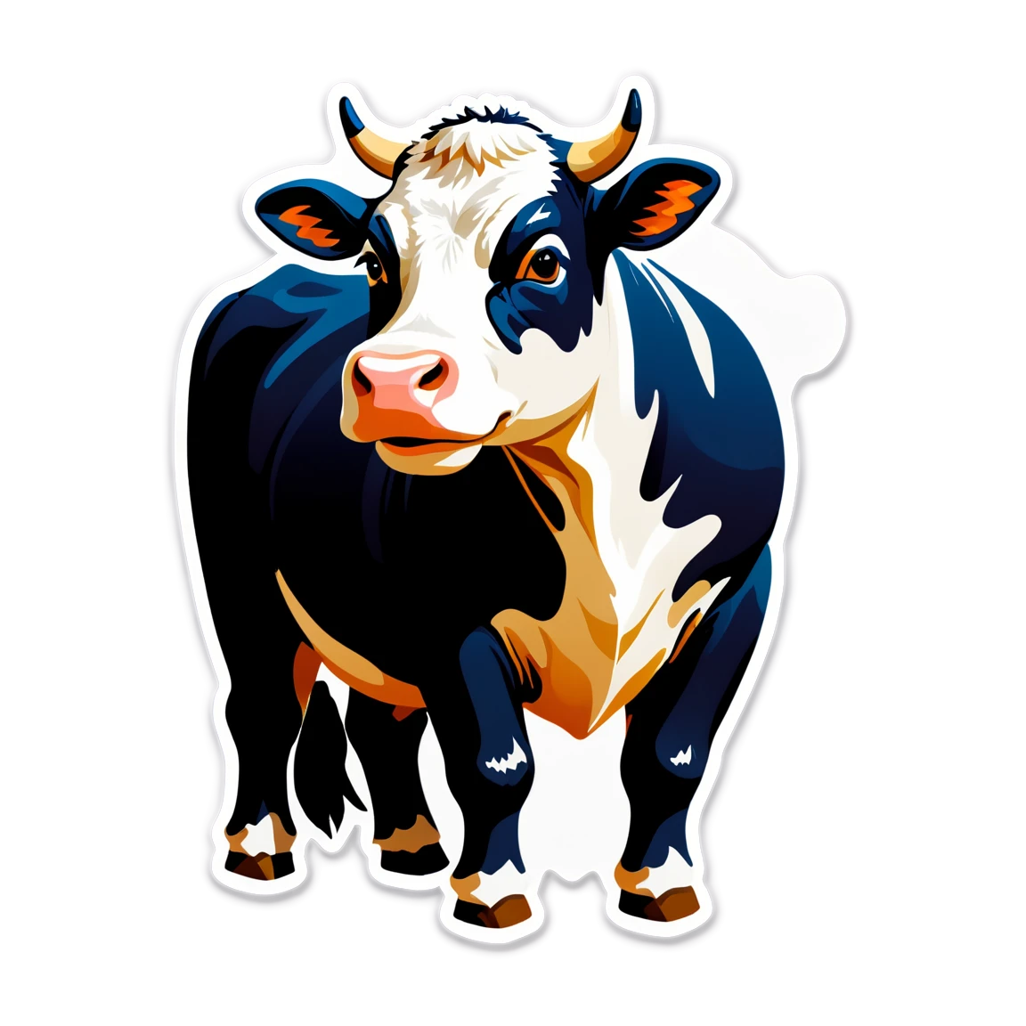 Cow on a farm, cow sticker