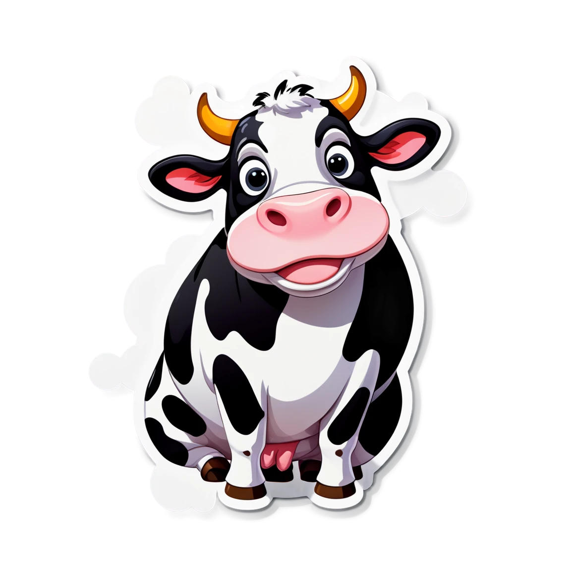 Cow with black and white spots, cow sticker