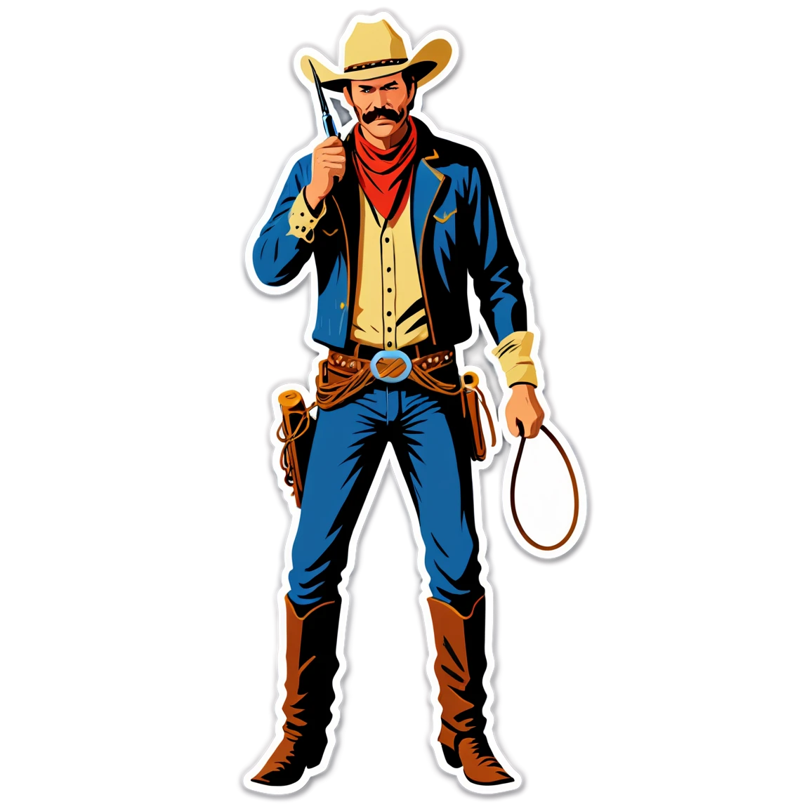 Cowboy with lasso, cowboy sticker