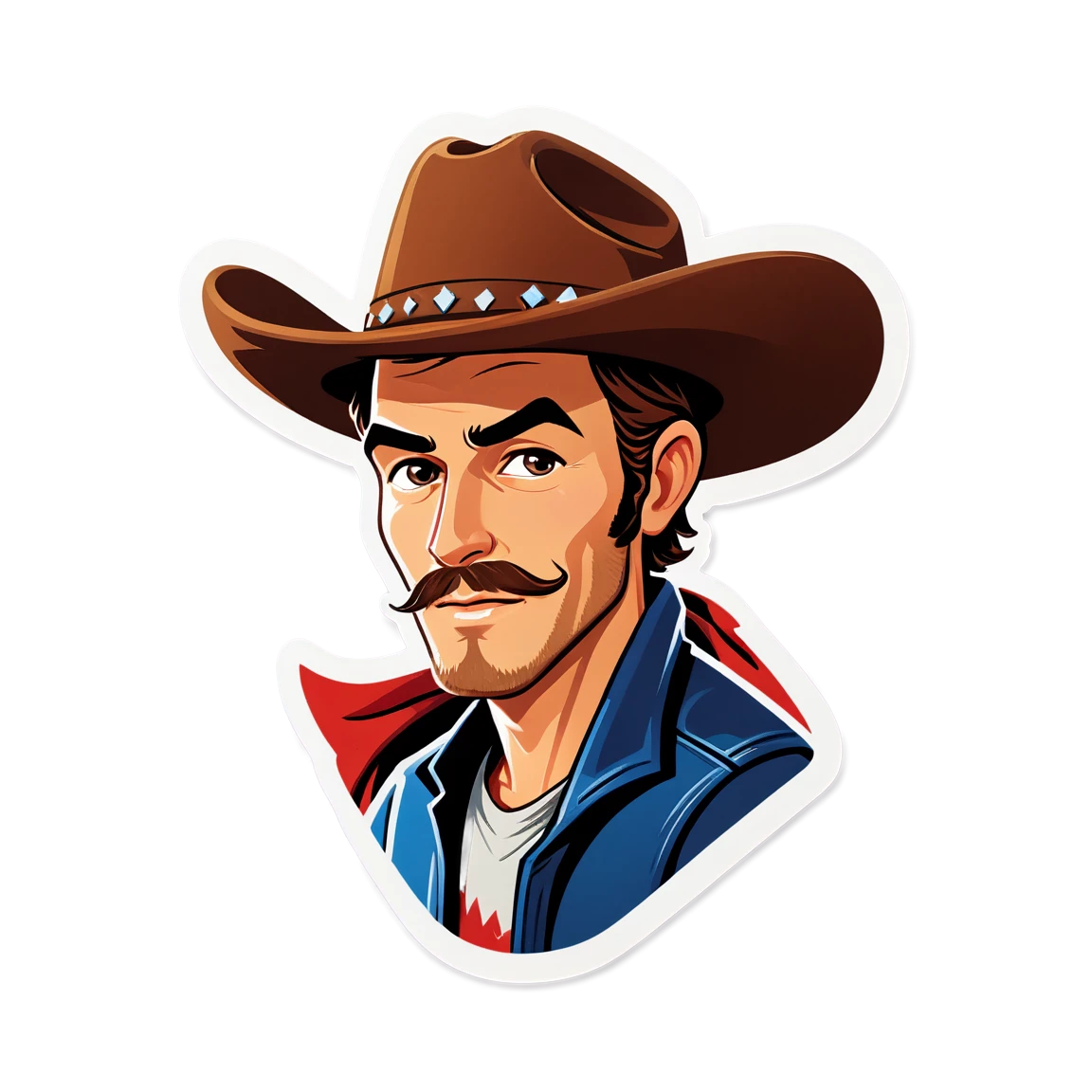 Cowboy wearing a hat, cowboy sticker