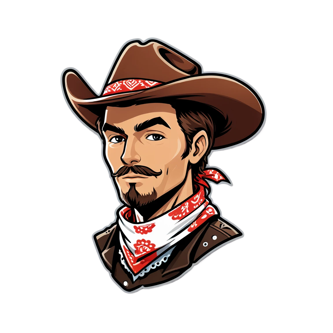 Cowboy with a bandana, cowboy sticker