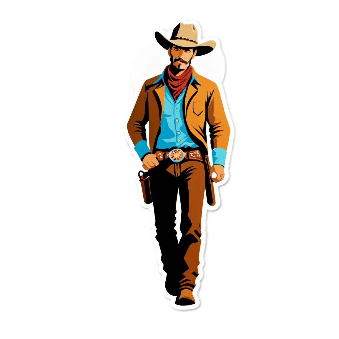 Cowboy in the desert, cowboy sticker