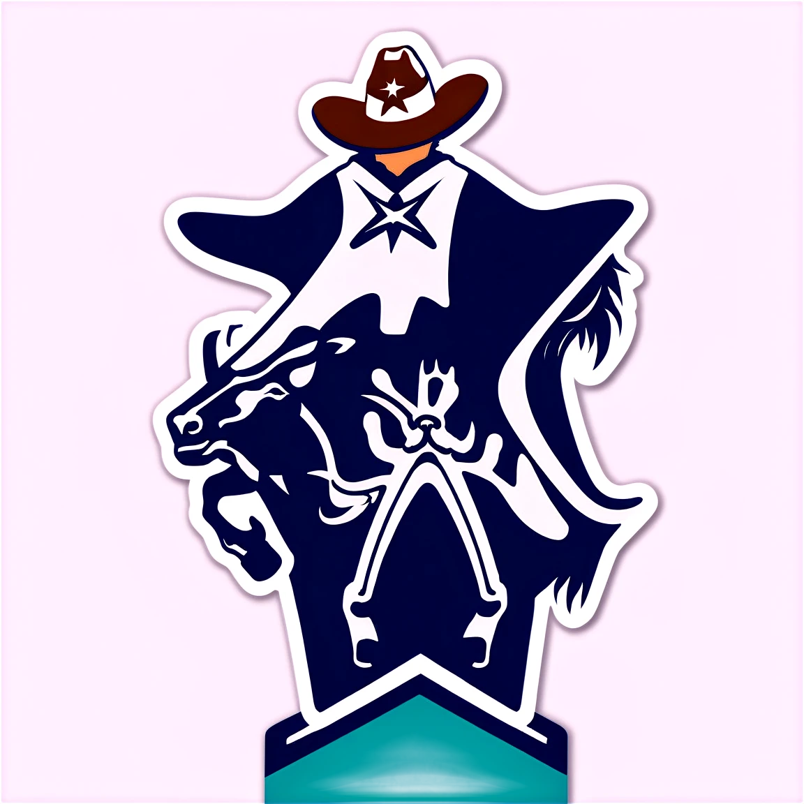 Cowboys with spurs, cowboys sticker