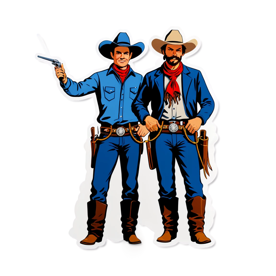 Cowboys with lasso, cowboys sticker