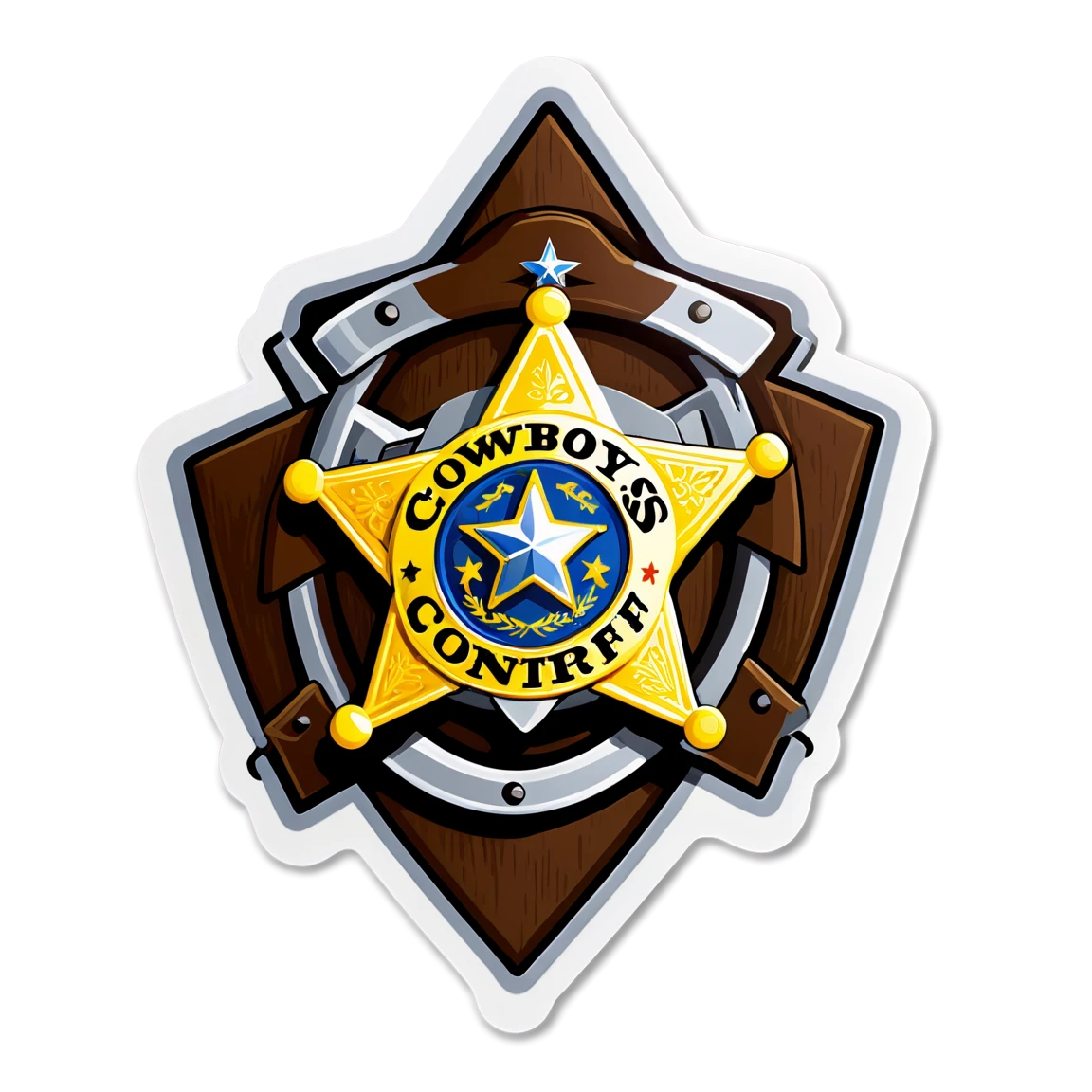 Cowboys with sheriff badge, cowboys sticker