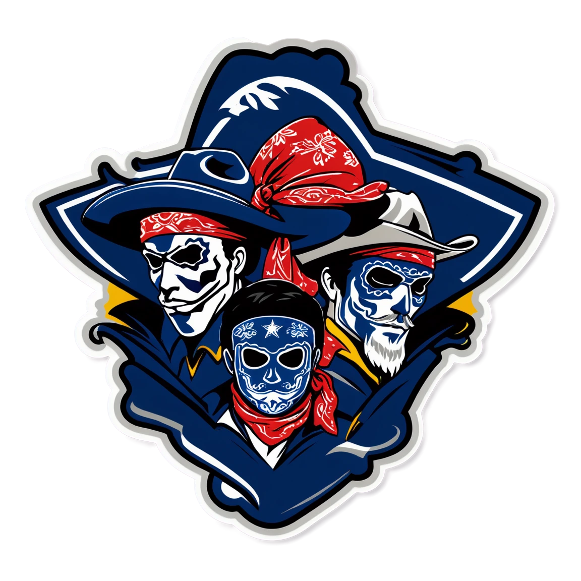 Cowboys with bandana, cowboys sticker