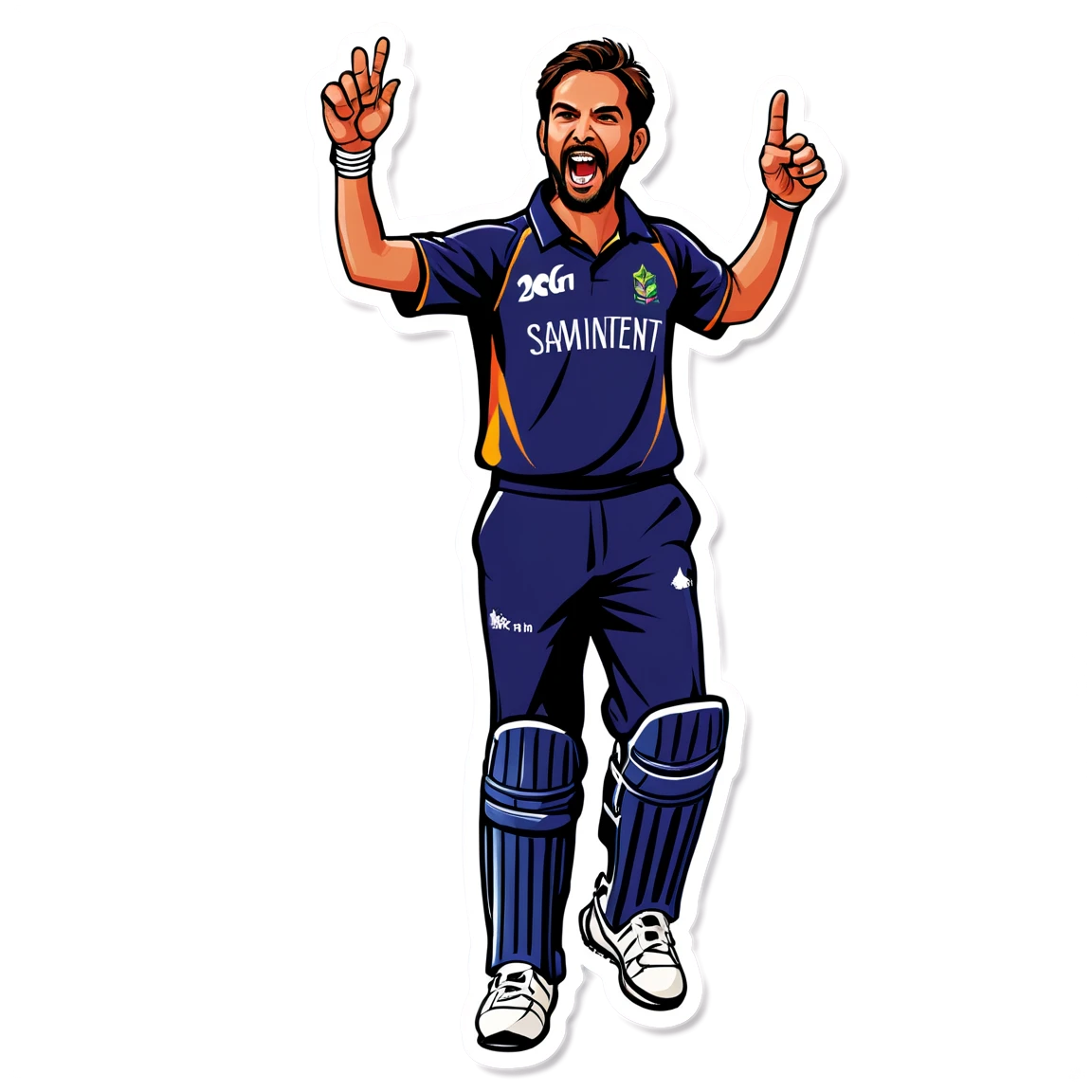 Celebrating a wicket, cricket sticker