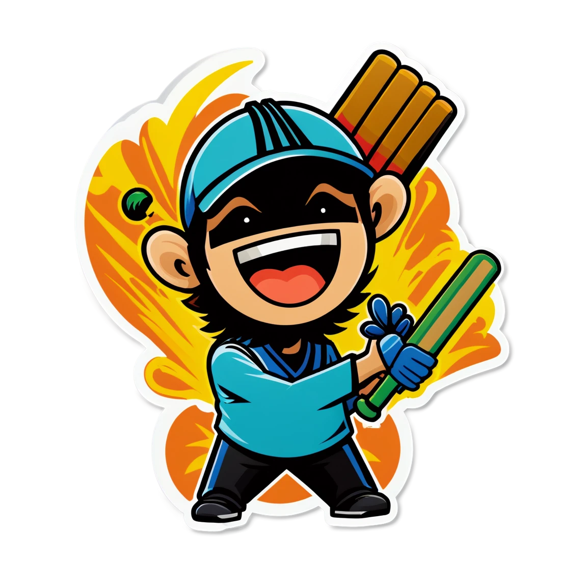 Cheering fans, cricket sticker