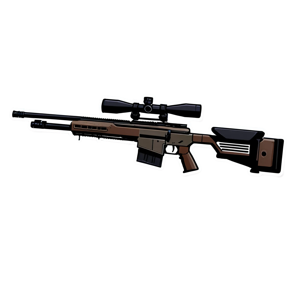 CS2 sticker with sniper rifle