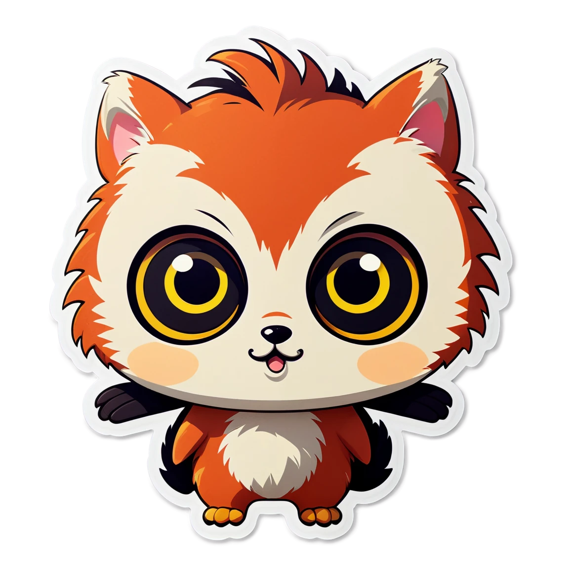 Cute firefox, cute animal sticker