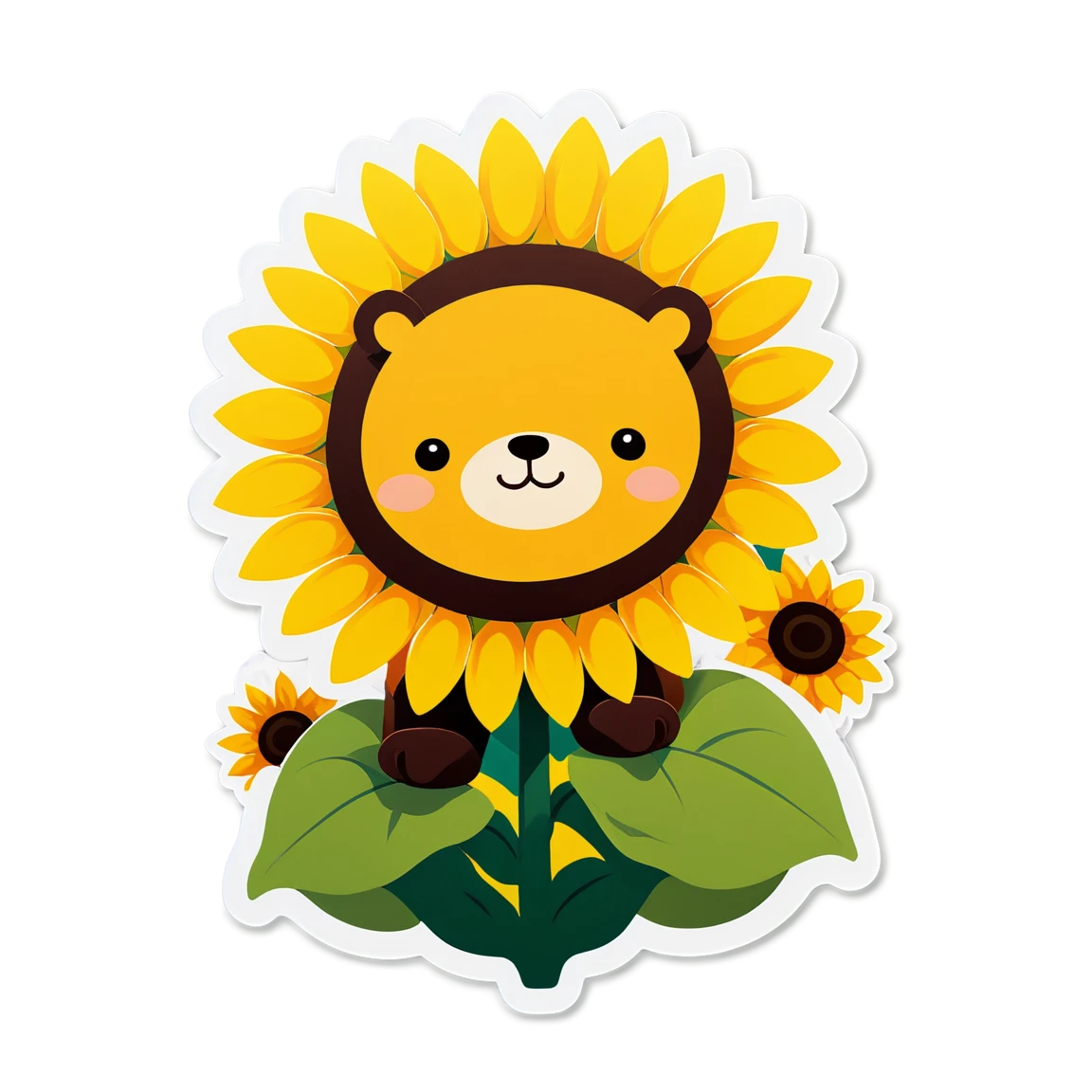 Cute bear in a garde, cute animal sticker