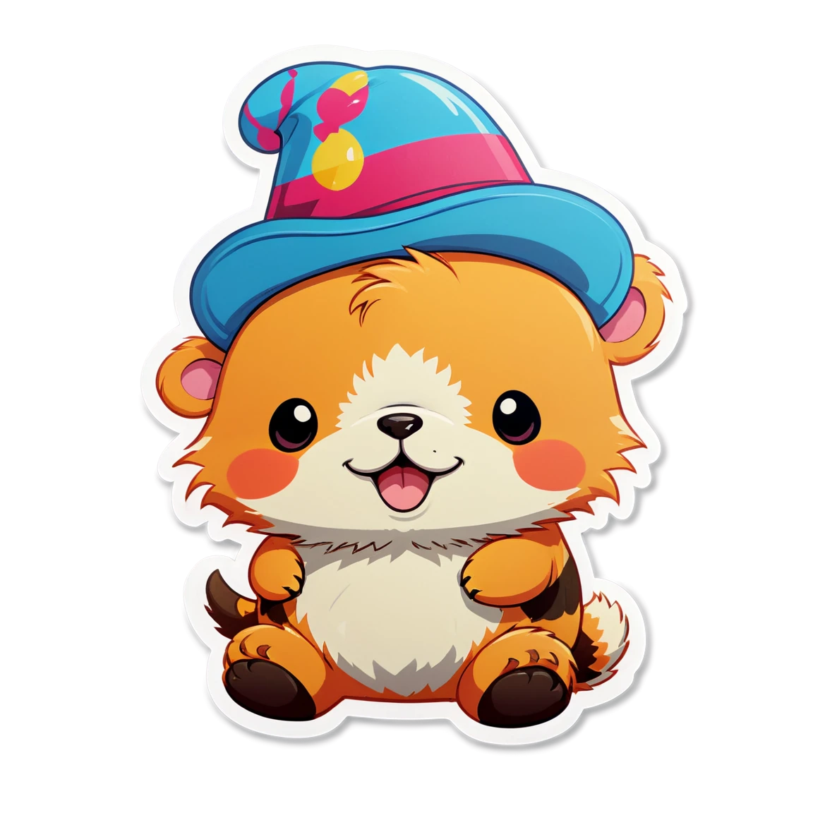 Cute bear puppy, cute animal sticker