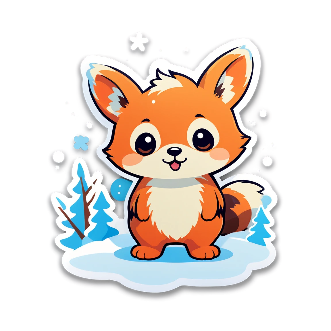 Cute fox, cute animal sticker