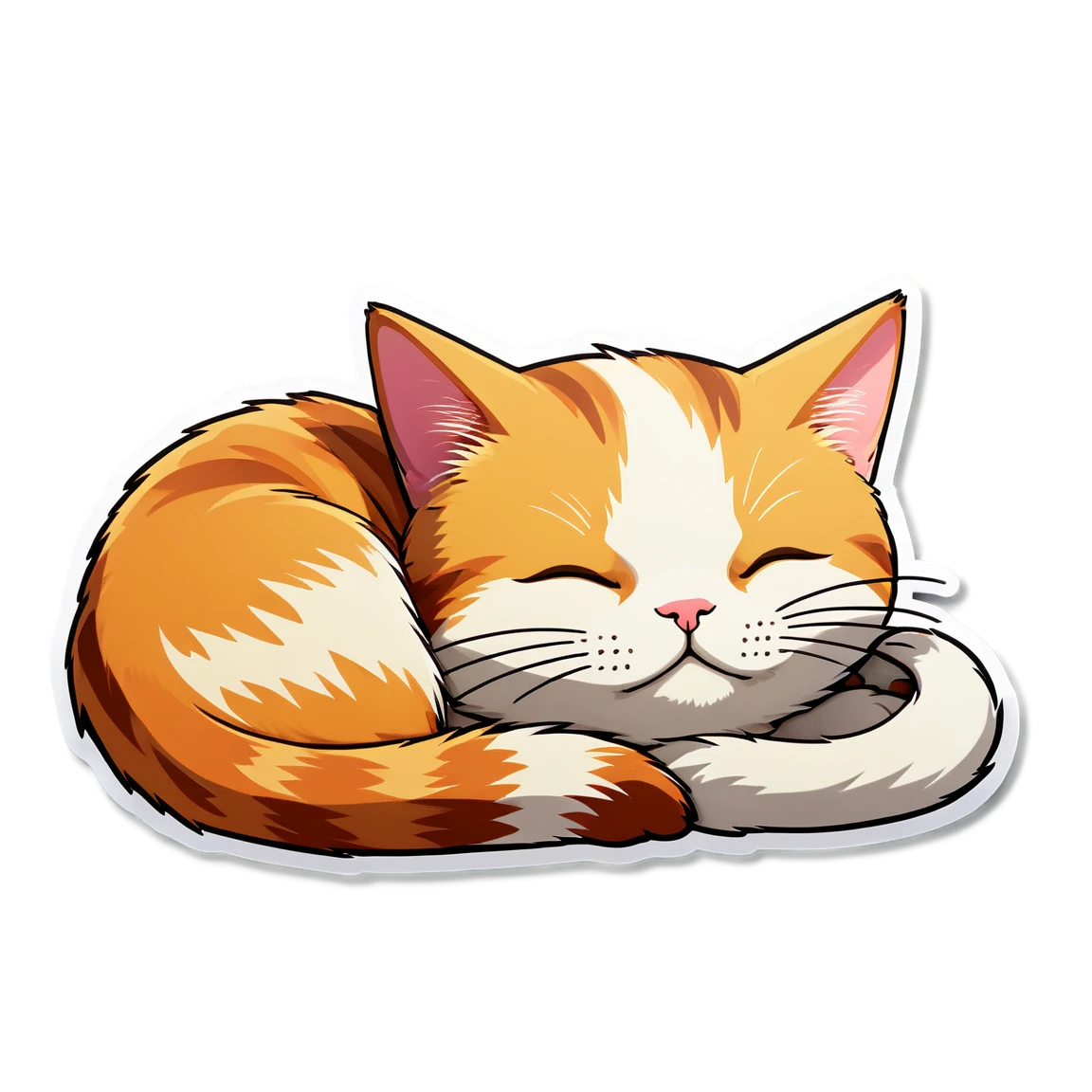 Orange cat, sitting cat sticker, cute cat sticker