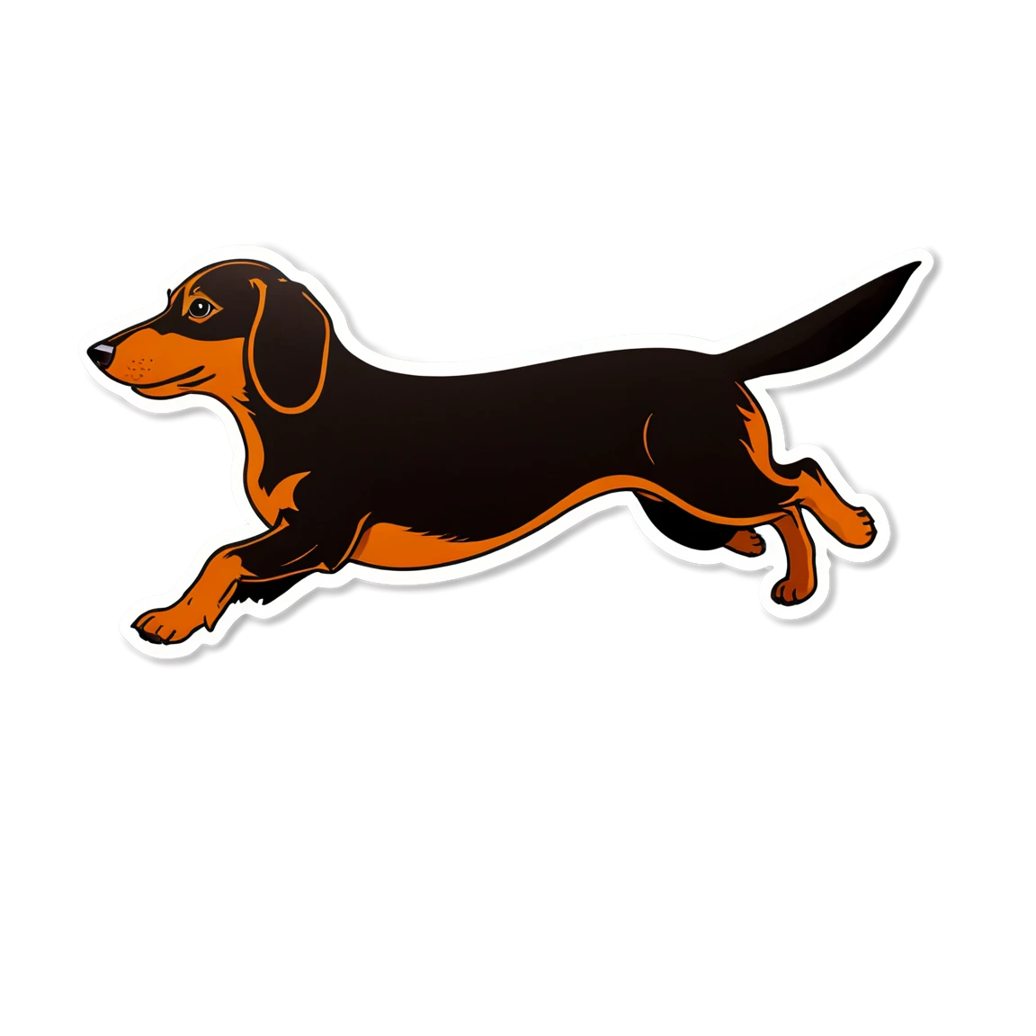 Dachshund running, dog sticker, Dachshund sticker