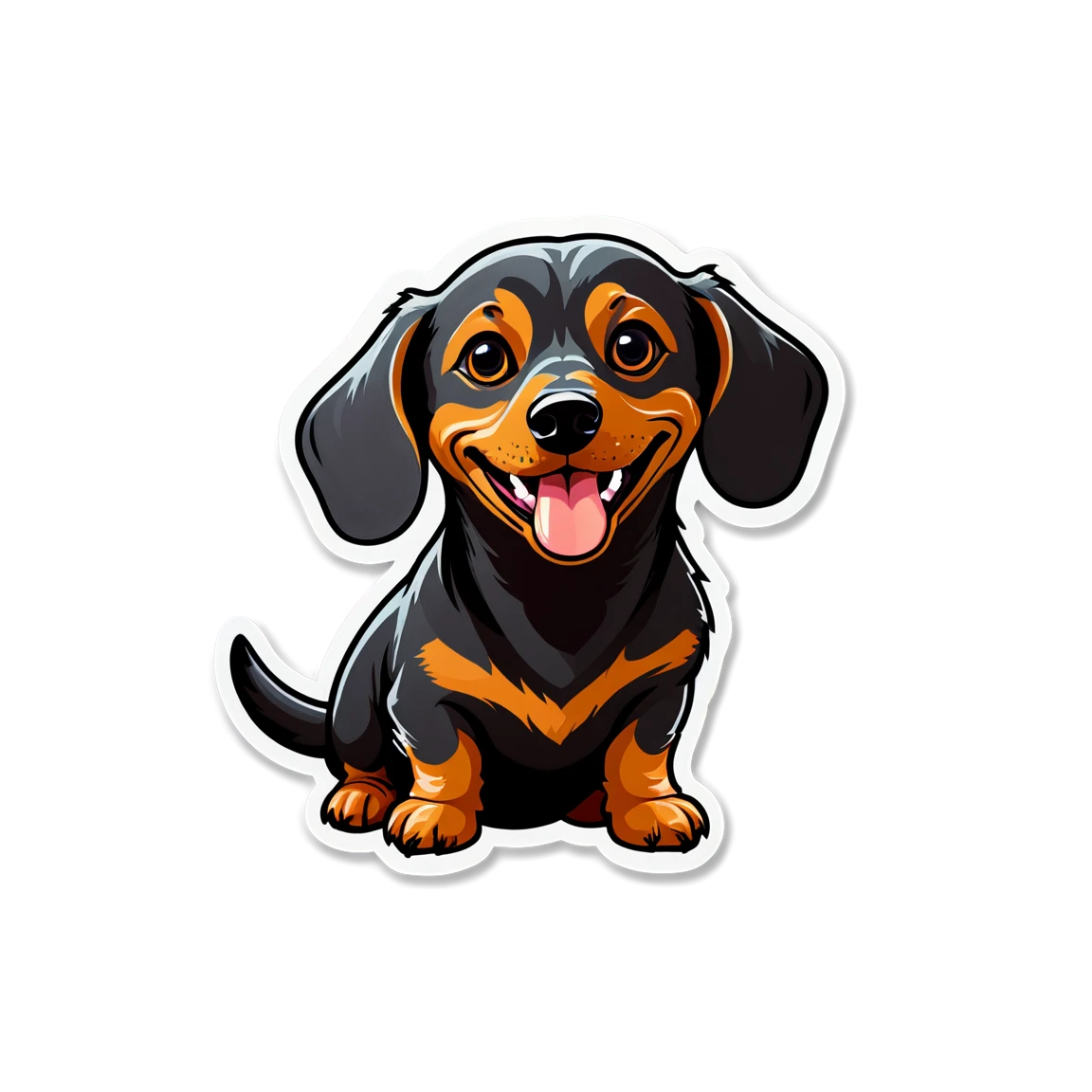 Dachshund eating, dog sticker, Dachshund sticker