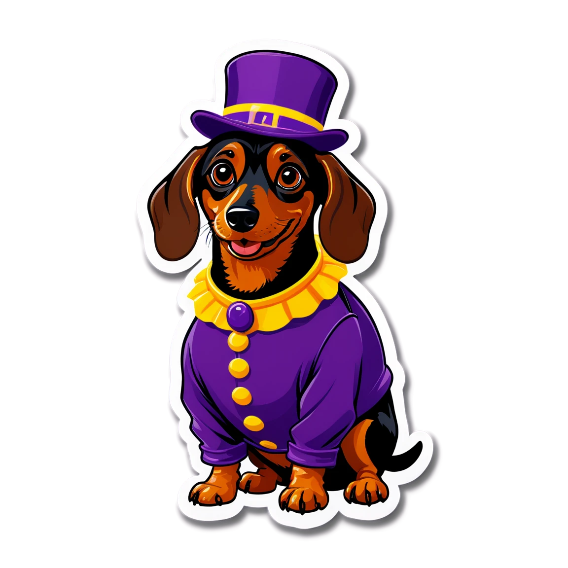 Dachshund in a costume, dog sticker, Dachshund sticker