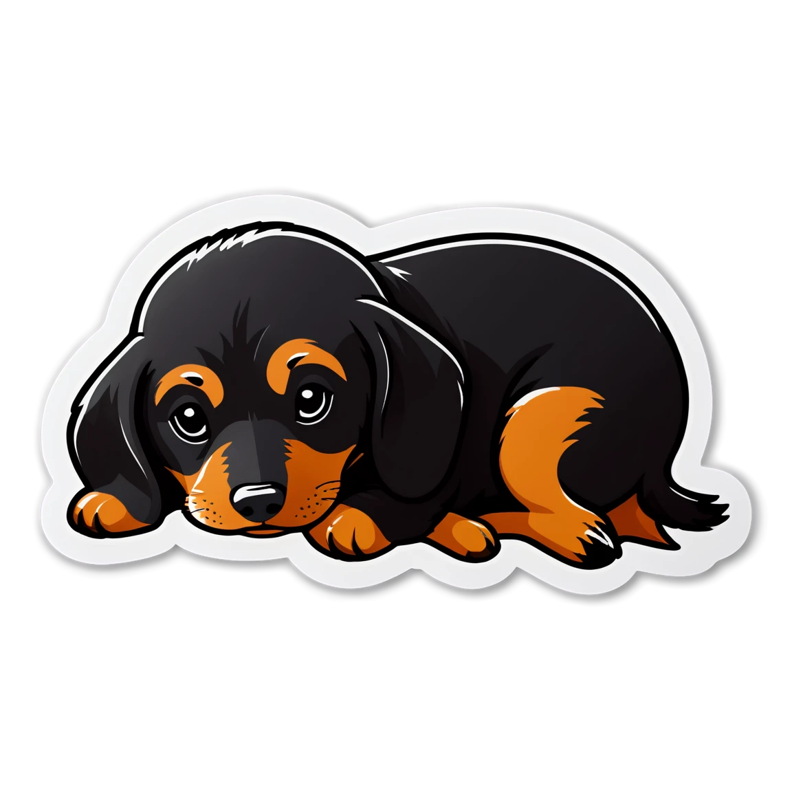 Dachshund sleeping, dog sticker, Dachshund sticker