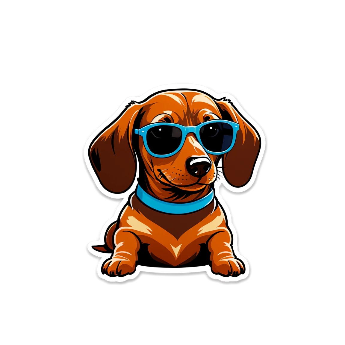 Dachshund with sunglasses, dog sticker, Dachshund sticker