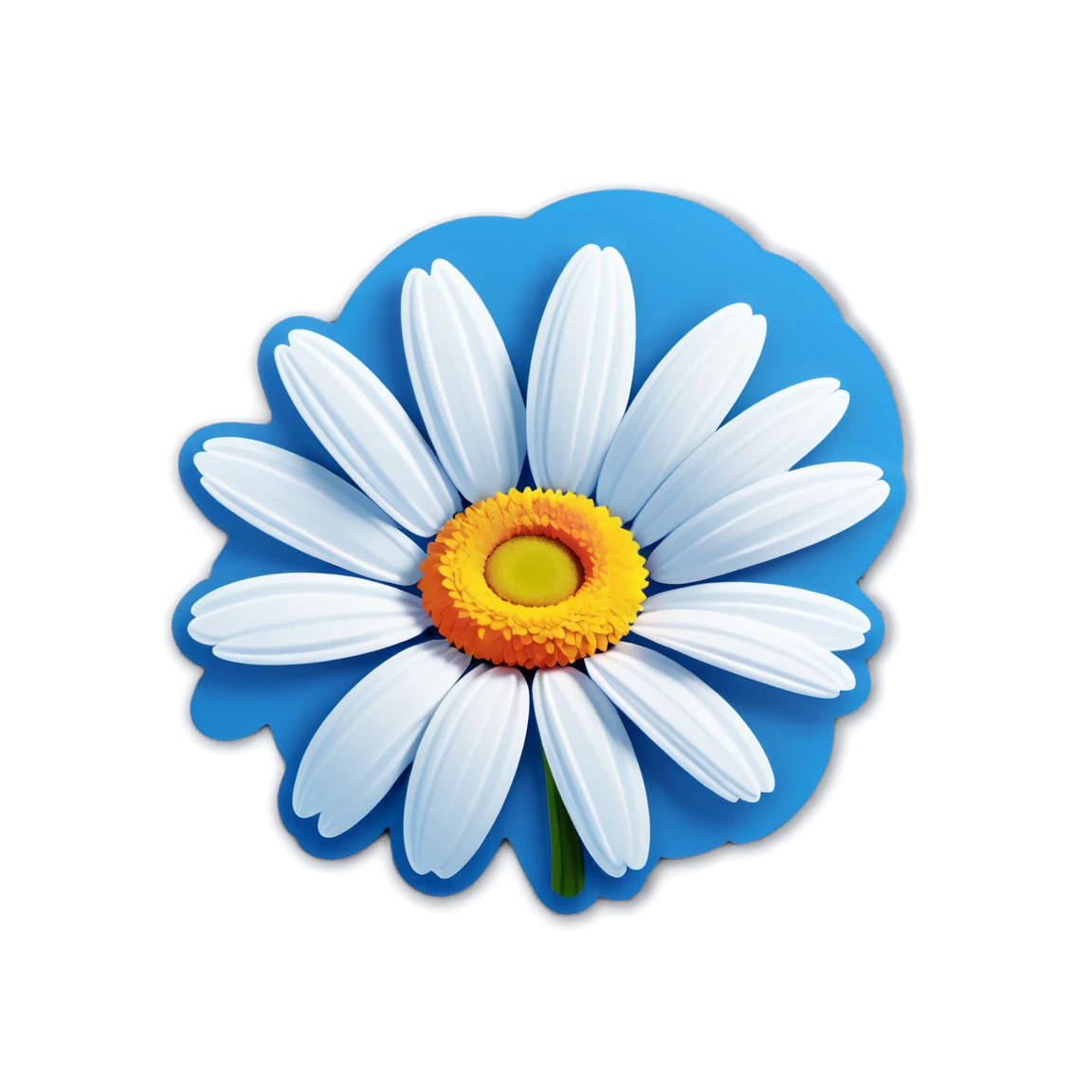 Daisy with blue sky, daisy sticker, floral sticker