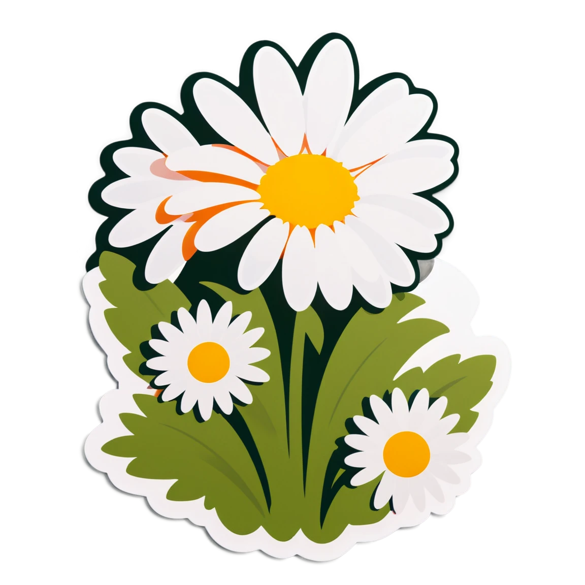 Daisy in a field, daisy sticker, floral sticker