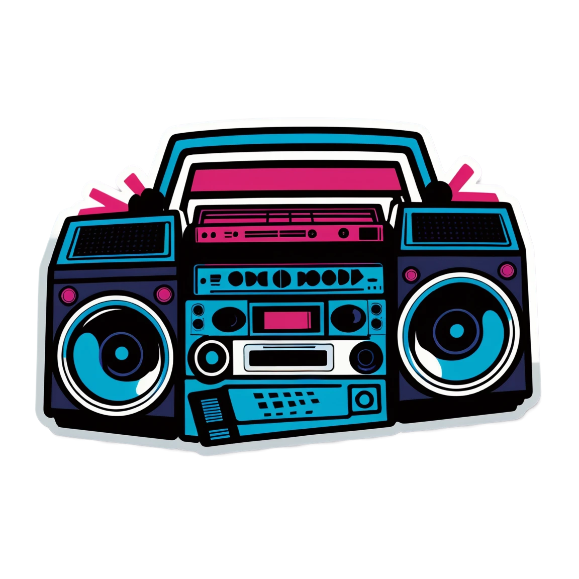 Dance sticker with boombox, dance sticker