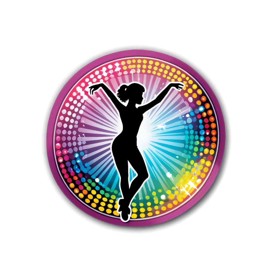 Dance sticker with disco lights, dance sticker