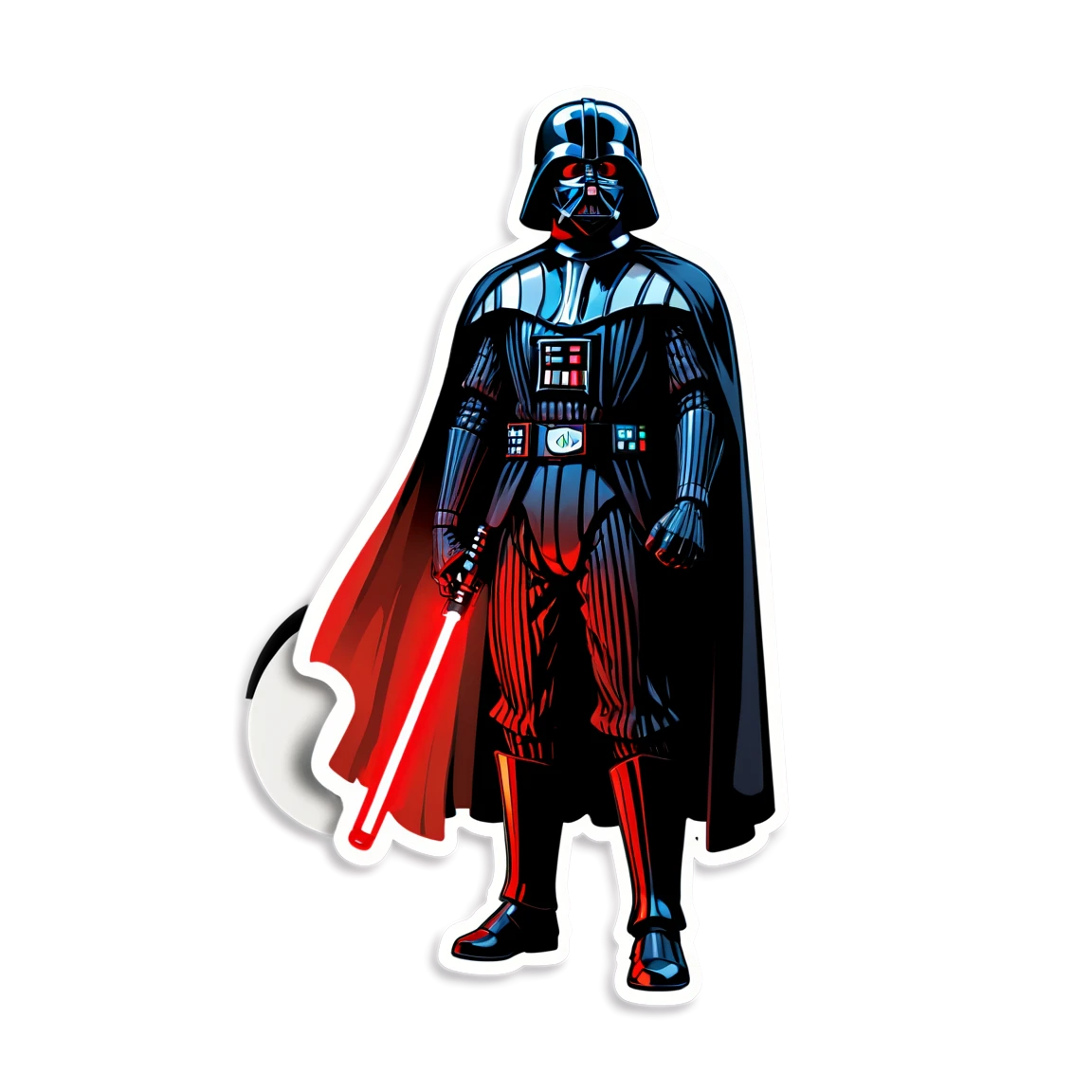 Darth Vader with red lightsaber, Star Wars sticker, Darth Vader sticker