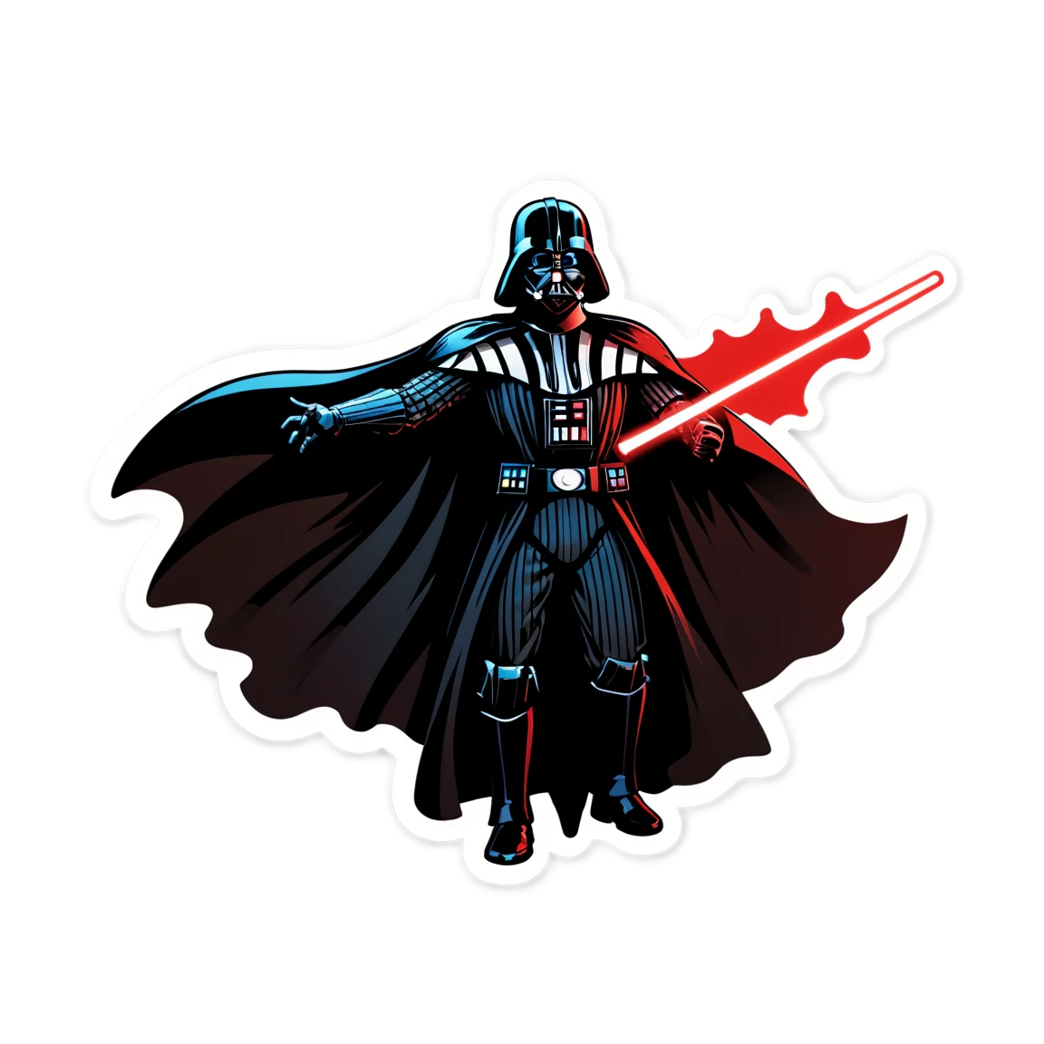 Darth Vader with flowing cape, Star Wars sticker, Darth Vader sticker