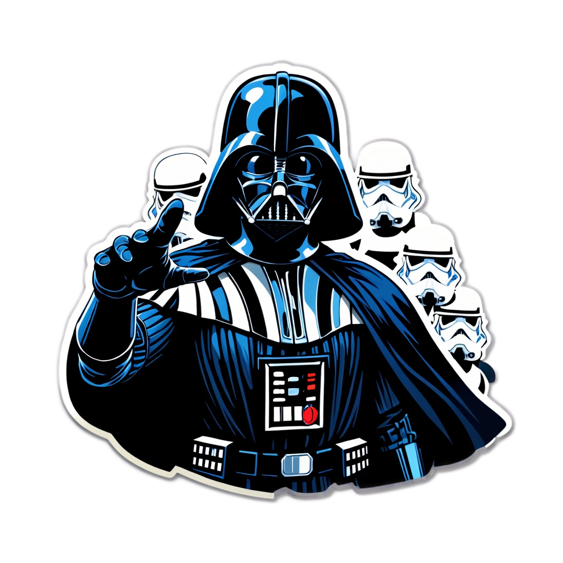 Darth Vader with stormtroopers, Star Wars sticker, Darth Vader sticker