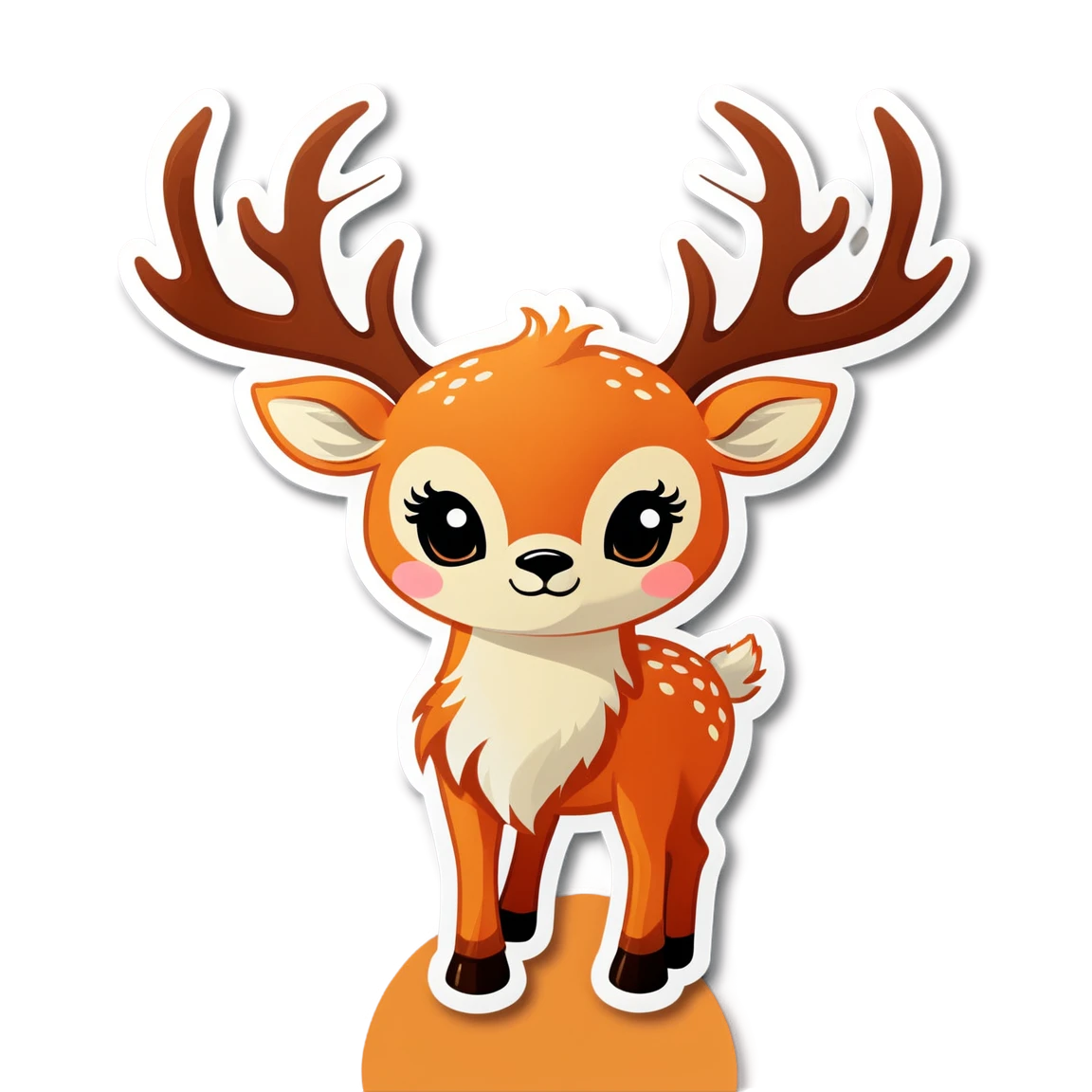 Deer with antlers, deer sticker