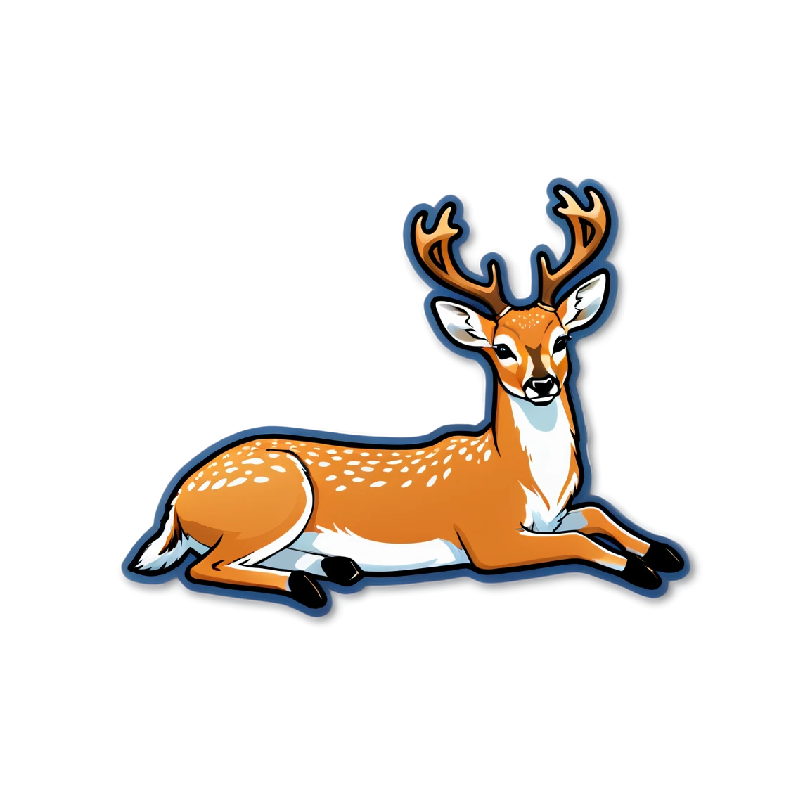 Deer lying down, deer sticker