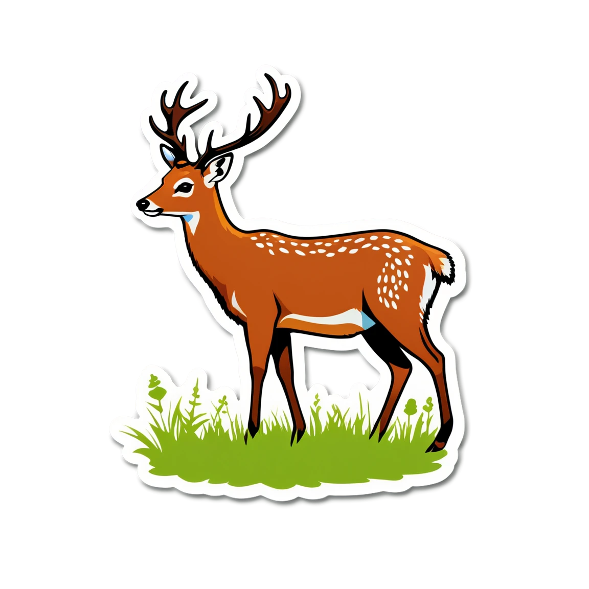 Deer in a meadow, deer sticker