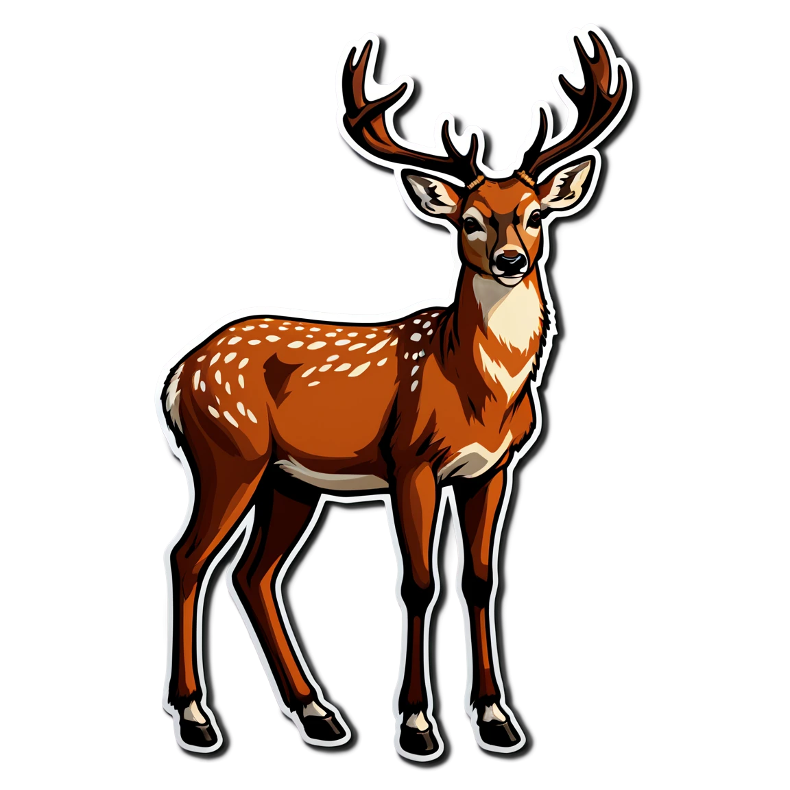 Deer grazing, deer sticker